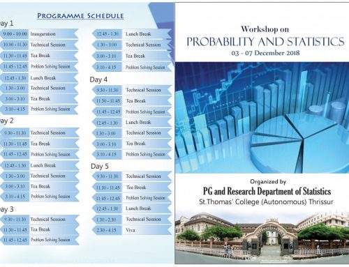 Workshop on Probability and Statistics, 3-7 Dec 2018
