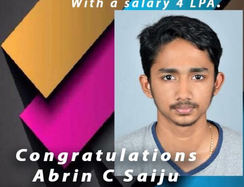 Abrin C Saju, B.Sc Computer Science placed  in  CUFA (Credit Union Financial Analytics)