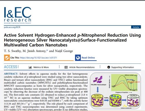 Active Solvent Hydrogen-Enhanced p -Nitrophenol Reduction Using Heterogeneous Silver Nanocatalysts@Surface-Functionalized Multiwalled Carbon Nanotubes