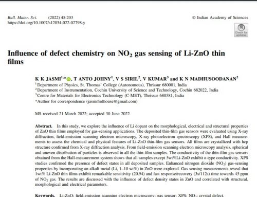 Influence of defect chemistry on NO2 gas sensing of Li-ZnO thin films