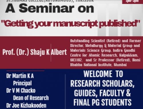 A Seminar on ‘Getting Your Manuscript Published’, 06.12.2022