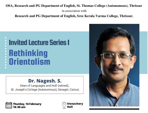 Invited Lecture Series I: Rethinking Orientalism, OSA Department of English