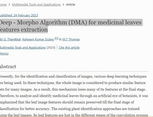 Deep – Morpho Algorithm (DMA) for medicinal leaves features extraction