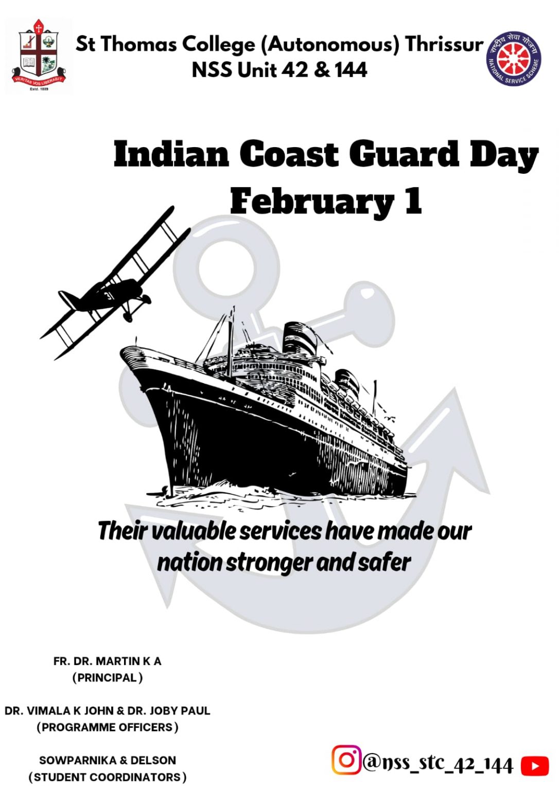 Indian Coast Guard Day St Thomas College Autonomous