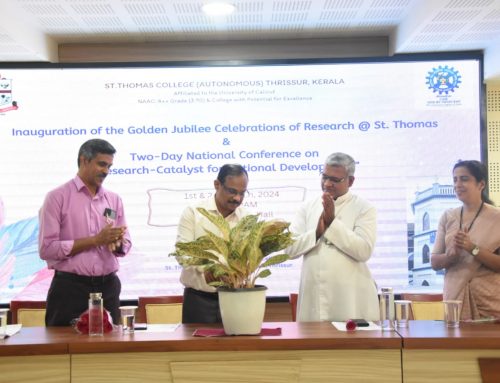 Prof (Dr.) K. N. Madhusoodanan, Vice-Chancellor(Former), CUSAT inaugurated the *Golden Jubilee Celebrations of Research @ St. Thomas & Two-Day National Conference on ‘Research-Catalyst for National Development’, 1st  & 2nd  March 2024.