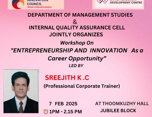 Workshop on Entrepreneurship and Innovation as a Career Opportunity